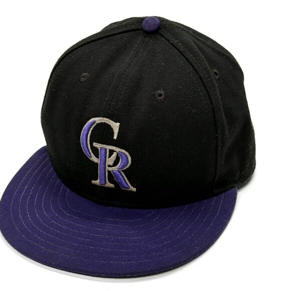 New Era Other - Colorado Rockies Hat Cap New Era Fitted‎ 7 3/8 7.375 59Fifty Black On Field USA